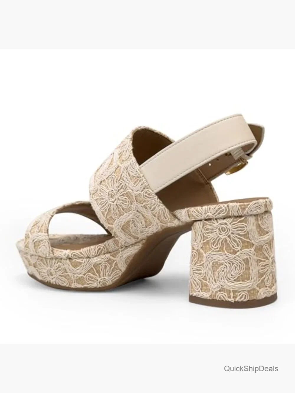 Platform Heeled Sandal with Memory Foam Insole, Adjustable Buckle